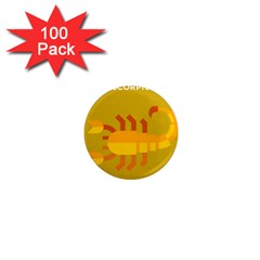 Animals Scorpio Zodiac Orange Yellow 1  Mini Magnets (100 Pack)  by Alisyart