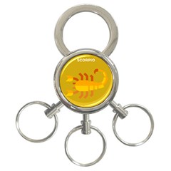 Animals Scorpio Zodiac Orange Yellow 3-ring Key Chains
