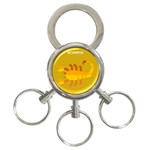 Animals Scorpio Zodiac Orange Yellow 3-Ring Key Chains Front