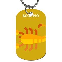 Animals Scorpio Zodiac Orange Yellow Dog Tag (one Side)