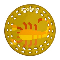 Animals Scorpio Zodiac Orange Yellow Ornament (round Filigree)