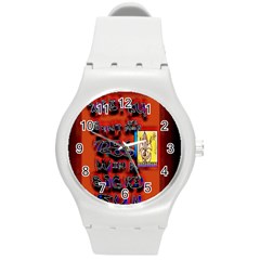 Big Red Sun Walin 72 Round Plastic Sport Watch (m) by MRTACPANS