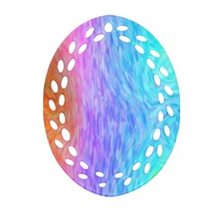 Abstract Color Pattern Textures Colouring Oval Filigree Ornament (two Sides) by Simbadda