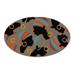 African Women Ethnic Pattern Oval Magnet