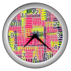 Abstract Pattern Wall Clocks (silver) 