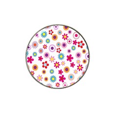 Colorful Floral Flowers Pattern Hat Clip Ball Marker (10 pack)