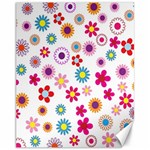 Colorful Floral Flowers Pattern Canvas 11  x 14   10.95 x13.48  Canvas - 1