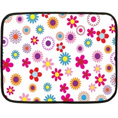 Colorful Floral Flowers Pattern Double Sided Fleece Blanket (Mini) 