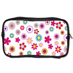 Colorful Floral Flowers Pattern Toiletries Bags 2-Side