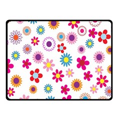 Colorful Floral Flowers Pattern Fleece Blanket (Small)
