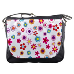 Colorful Floral Flowers Pattern Messenger Bags