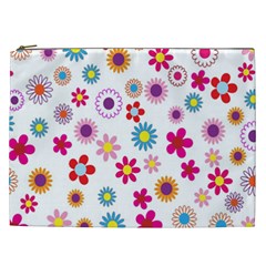 Colorful Floral Flowers Pattern Cosmetic Bag (XXL) 