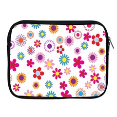 Colorful Floral Flowers Pattern Apple Ipad 2/3/4 Zipper Cases by Simbadda