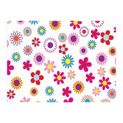 Colorful Floral Flowers Pattern Double Sided Flano Blanket (Mini) 