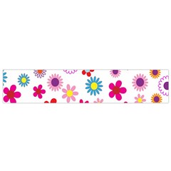 Colorful Floral Flowers Pattern Flano Scarf (Small)