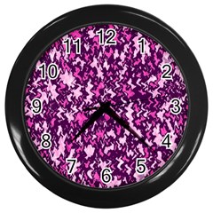 Chic Camouflage Colorful Background Wall Clocks (Black)