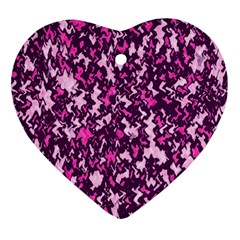 Chic Camouflage Colorful Background Heart Ornament (Two Sides)