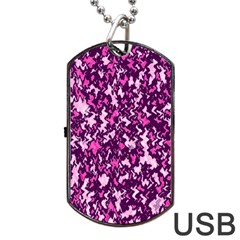 Chic Camouflage Colorful Background Dog Tag USB Flash (One Side)