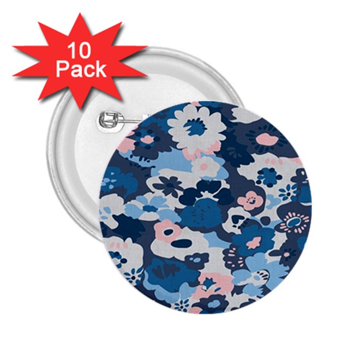 Fabric Wildflower Bluebird 2.25  Buttons (10 pack) 