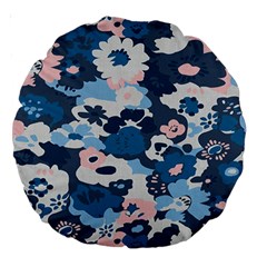 Fabric Wildflower Bluebird Large 18  Premium Round Cushions by Simbadda