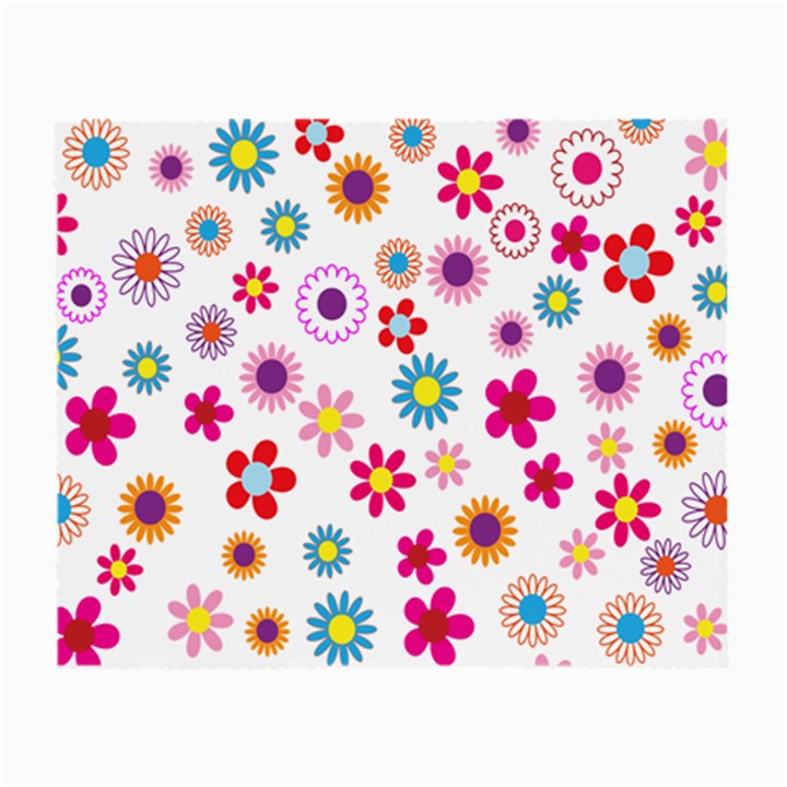 Colorful Floral Flowers Pattern Small Glasses Cloth