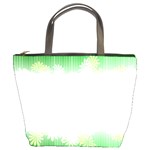 Green Floral Stripe Background Bucket Bags Front