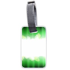 Green Floral Stripe Background Luggage Tags (one Side)  by Simbadda