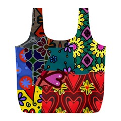 Patchwork Collage Full Print Recycle Bags (l)  by Simbadda