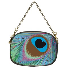 Peacock Feather Lines Background Chain Purses (two Sides)  by Simbadda