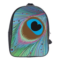 Peacock Feather Lines Background School Bags(large) 