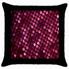 Red Circular Pattern Background Throw Pillow Case (black) by Simbadda