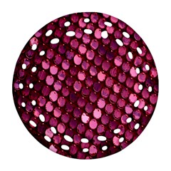 Red Circular Pattern Background Round Filigree Ornament (two Sides) by Simbadda