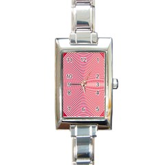 Circle Line Red Pink White Wave Rectangle Italian Charm Watch