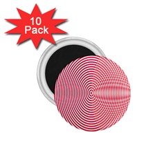 Circle Line Red Pink White Wave 1 75  Magnets (10 Pack)  by Alisyart