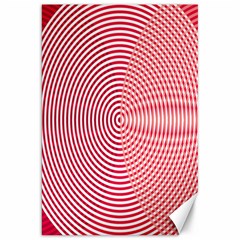 Circle Line Red Pink White Wave Canvas 20  X 30   by Alisyart