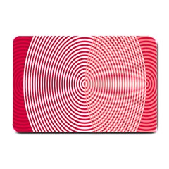 Circle Line Red Pink White Wave Small Doormat  by Alisyart