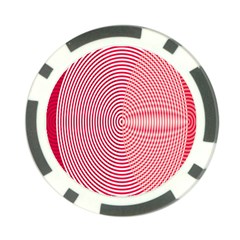 Circle Line Red Pink White Wave Poker Chip Card Guard