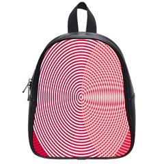 Circle Line Red Pink White Wave School Bags (small) 