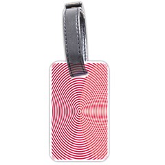 Circle Line Red Pink White Wave Luggage Tags (one Side) 