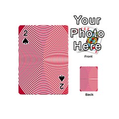 Circle Line Red Pink White Wave Playing Cards 54 (mini) 