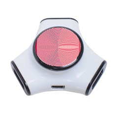 Circle Line Red Pink White Wave 3-port Usb Hub