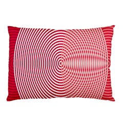 Circle Line Red Pink White Wave Pillow Case (two Sides)
