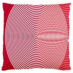 Circle Line Red Pink White Wave Large Cushion Case (one Side)