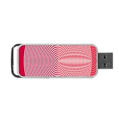 Circle Line Red Pink White Wave Portable Usb Flash (one Side)