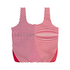 Circle Line Red Pink White Wave Full Print Recycle Bags (m)  by Alisyart