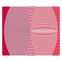 Circle Line Red Pink White Wave Double Sided Flano Blanket (small) 