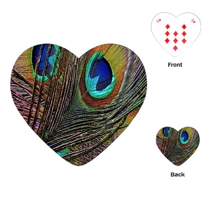 Peacock Feathers Playing Cards (Heart) 