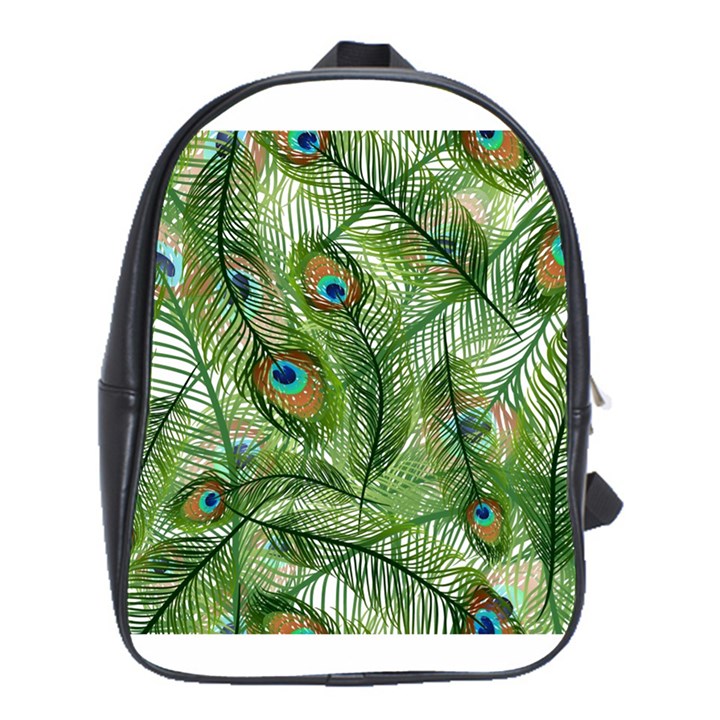 Peacock Feathers Pattern School Bags(Large) 