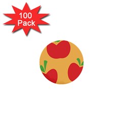 Apple Fruit Red Orange 1  Mini Buttons (100 Pack)  by Alisyart
