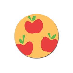 Apple Fruit Red Orange Magnet 3  (round)